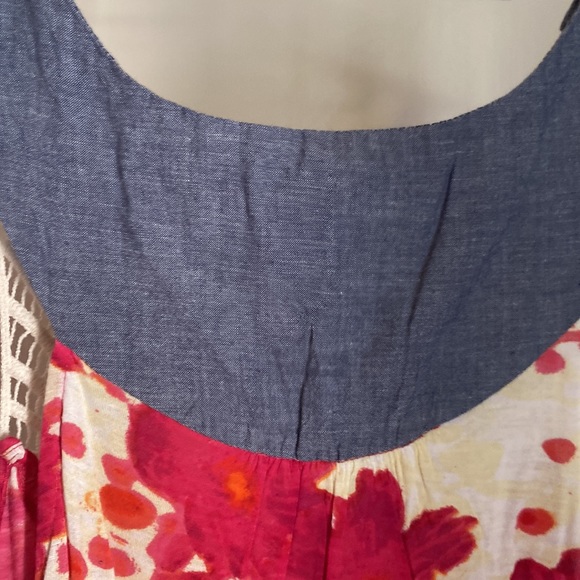 Nine West L flowy tank with denim and crochet detailing - Picture 4 of 6